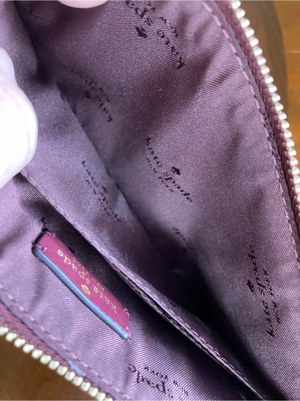 Kate Spade New York Staci Top-Zip Medium Wristlet Pouch Burgundy/Wine Red EUC - Picture 15 of 16